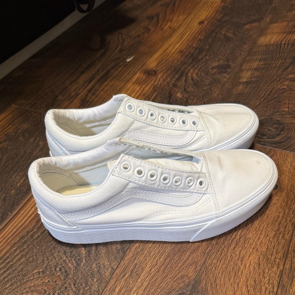 White Platform Vans